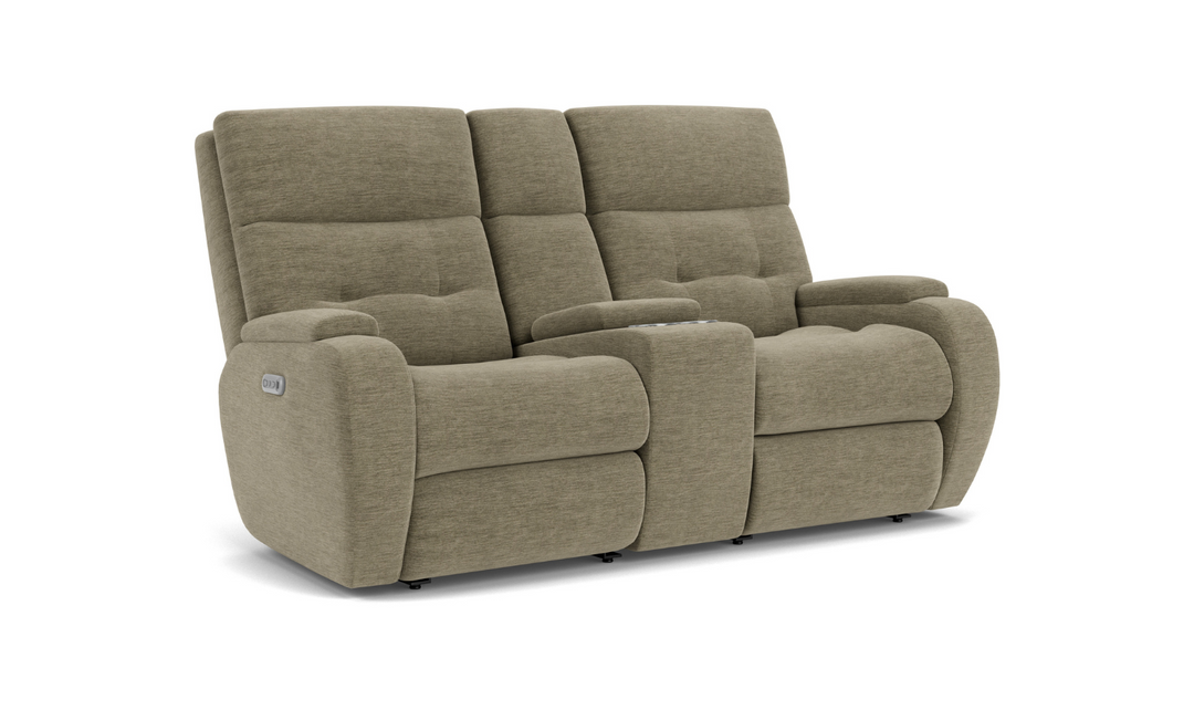 Strait Power Reclining Loveseat With Power Headrests-jenniferfurniture