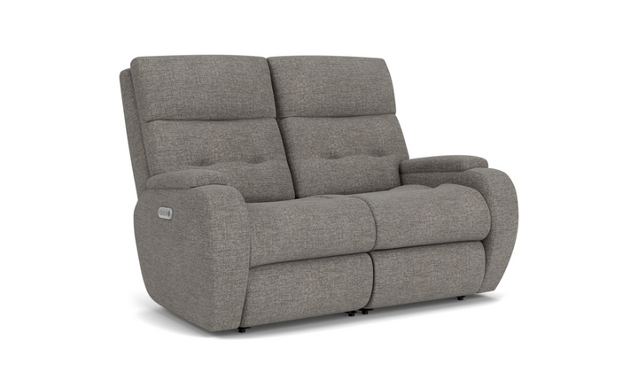 Strait Power Reclining Loveseat With Power Headrests-jenniferfurniture