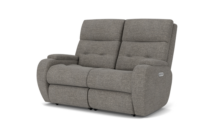 Strait Power Reclining Loveseat With Power Headrests-jenniferfurniture