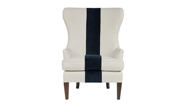 Universal Furniture Getaway Surfside Wing Fabric White Chair with Brownstone Finish