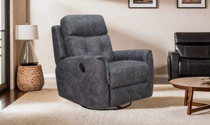 Torino Leather Swivel Rocker Recliner with Power Headrest