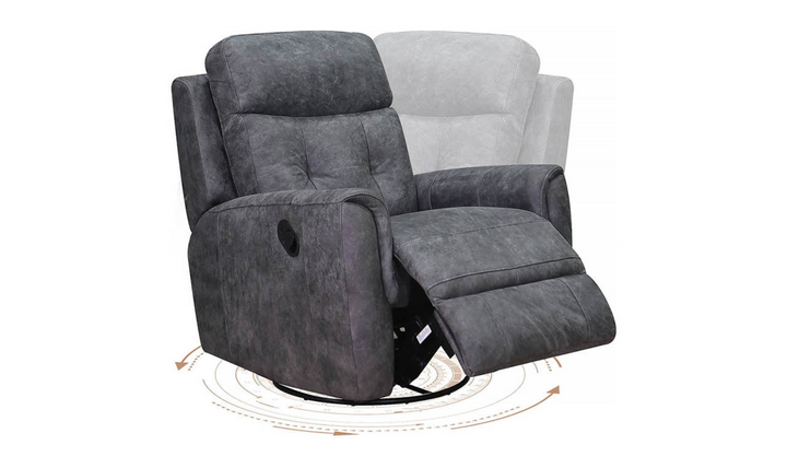 Torino Leather Swivel Rocker Recliner with Power Headrest