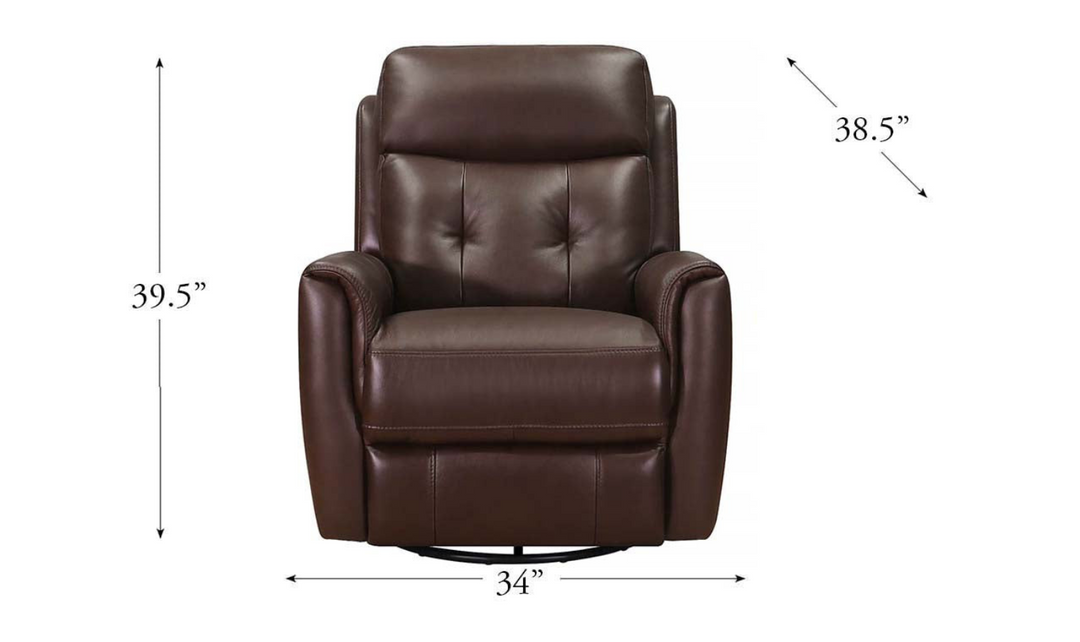 Torino Leather Swivel Rocker Recliner with Power Headrest