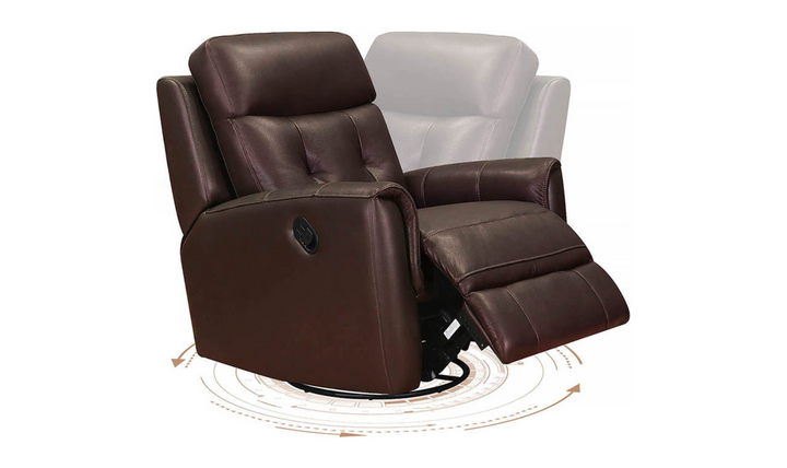 Torino Leather Swivel Rocker Recliner with Power Headrest