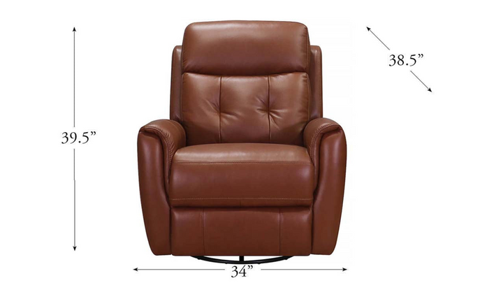 Torino Leather Swivel Rocker Recliner with Power Headrest