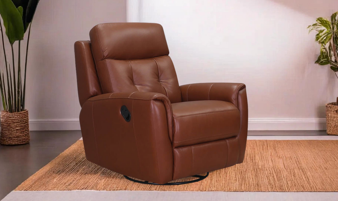 Torino Leather Swivel Rocker Recliner with Power Headrest