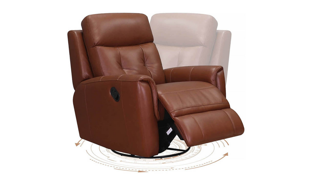 Torino Leather Swivel Rocker Recliner with Power Headrest