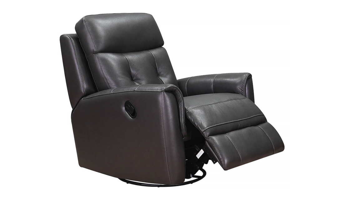 Torino Leather Swivel Rocker Recliner with Power Headrest