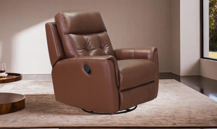 Torino Leather Swivel Rocker Recliner with Power Headrest