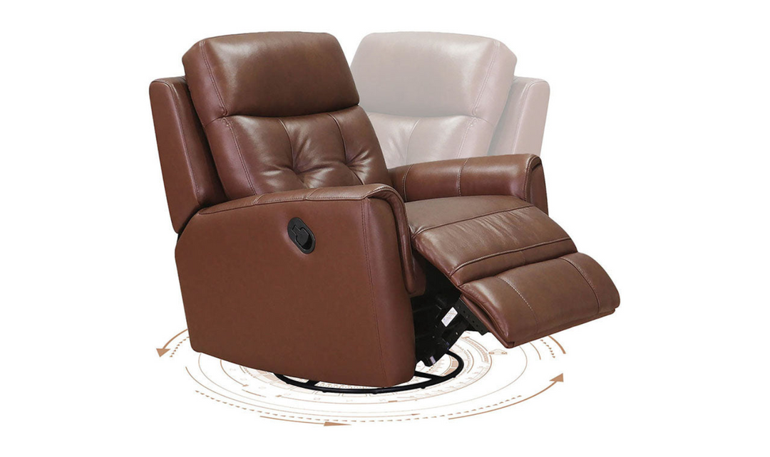 Torino Leather Swivel Rocker Recliner with Power Headrest