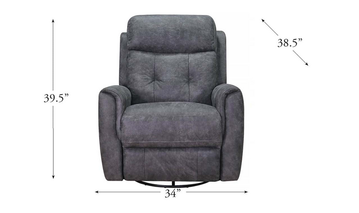 Torino Leather Swivel Rocker Recliner with Power Headrest