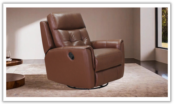 Torino Leather Swivel Rocker Recliner with Power Headrest