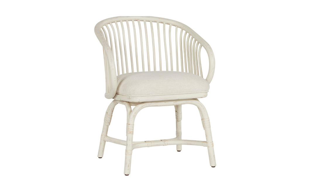 Universal Furniture Aruba Rattan White Wooden Stationary Chair