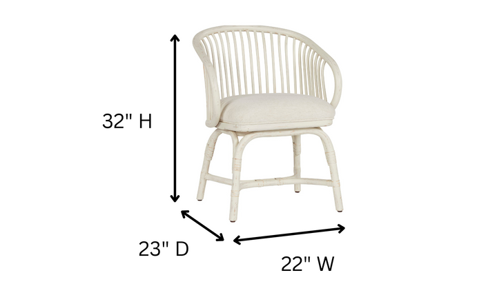 Universal Furniture Aruba Rattan White Wooden Stationary Chair