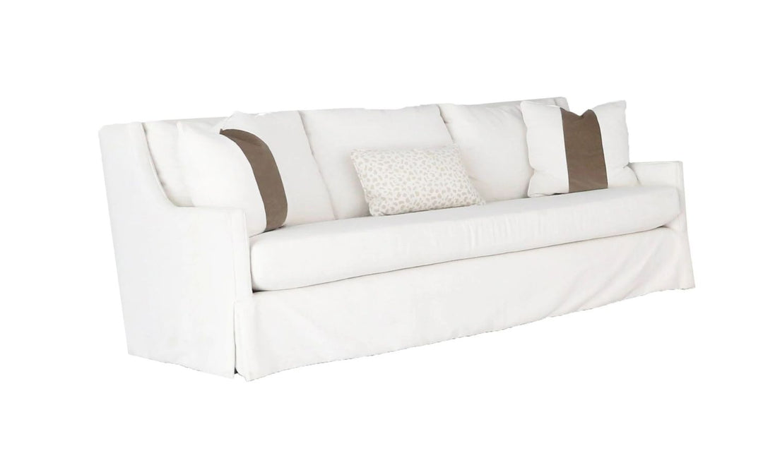 Universal Furniture Hudson 3-seater Fabric White Sofa with Pillows