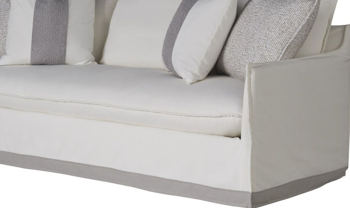 Universal Furniture Siesta Key Stationary Fabric Sofa in White