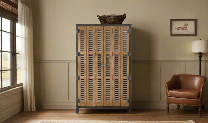 Universal Furniture Libations Locker Brown Cabinet with 4-drawers & Adjustable Shelves