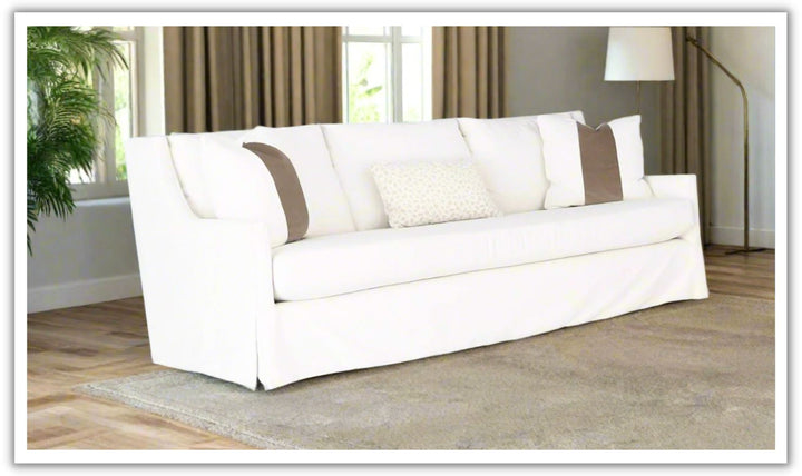 Universal Furniture Hudson 3-seater Fabric White Sofa with Pillows