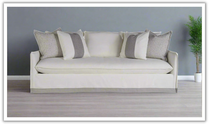 Universal Furniture Siesta Key Stationary Fabric White Sofa