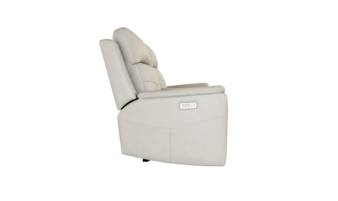 Vernon Dove Grey Fabric Power Reclining Loveseat with Console