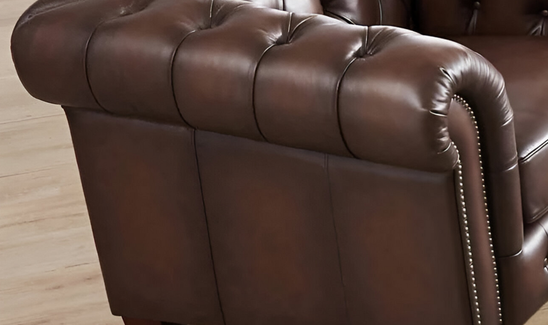 Versailles Leather Chair With Rolled Arms-Jennifer Furniture