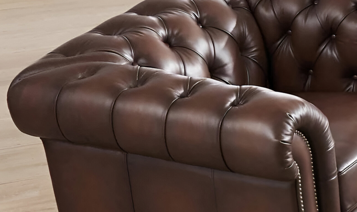 Versailles Leather Chair With Rolled Arms-Jennifer Furniture