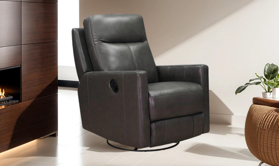 Vienna Manual Swivel Rocker Leather Recliner Chair