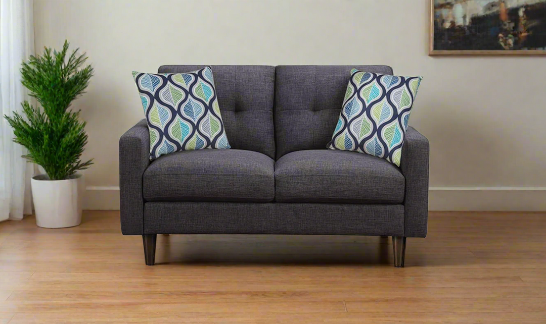 Coaster Furniture Watsonville Gray Fabric Loveseat with Tufted Back Cushions- Jennifer Furniture