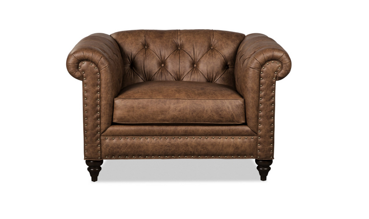 Craftmaster Winslow Leather Chair and Half in Brown