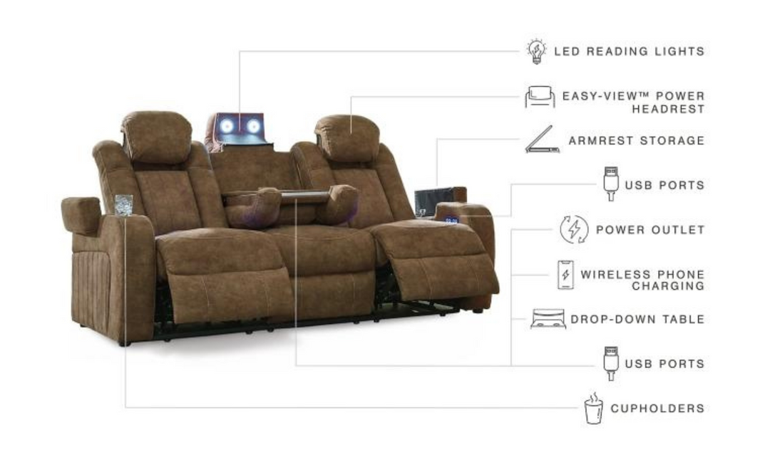 Wolfridge Leather Power Reclining Sofa