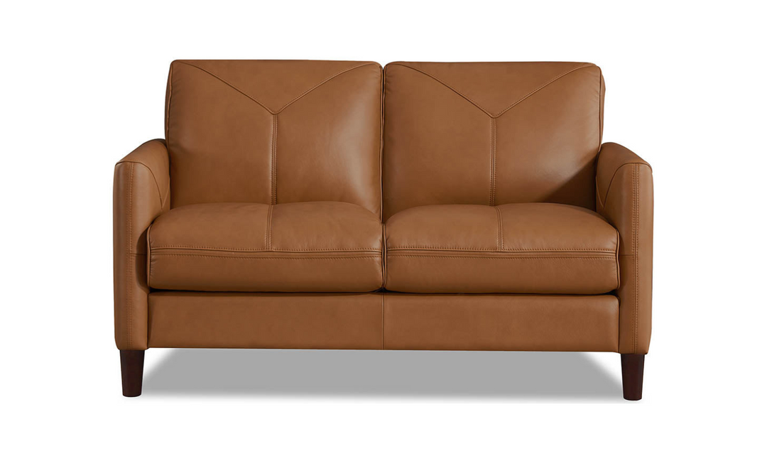 Yorkdale Leather 2-Seater Loveseat In Track Arms-Jennifer Furniture 