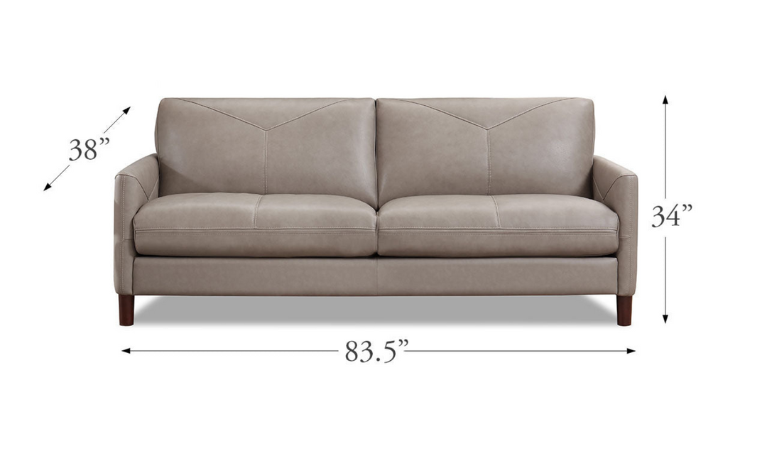 Yorkdale Leather 2-Seater Sofa With Track Arms-Jennifer Furniture