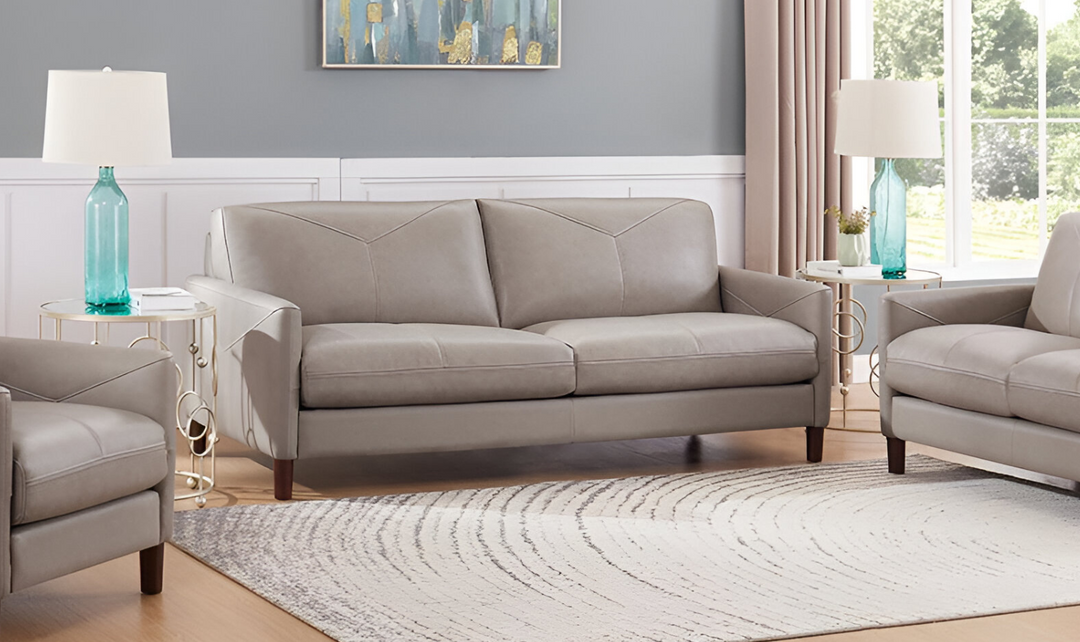 Yorkdale Leather 2-Seater Sofa With Track Arms-Jennifer Furniture