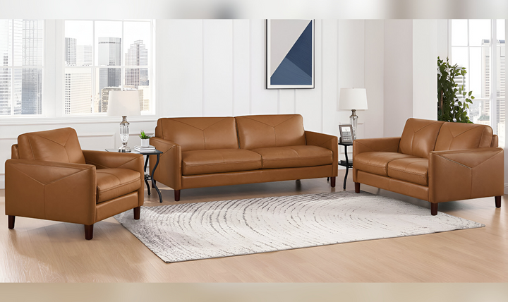 Yorkdale Leather 2-Seater Sofa With Track Arms-Jennifer Furniture