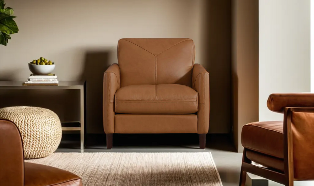 Yorkdale Leather Chair With Track Arms-Jennifer Furniture 