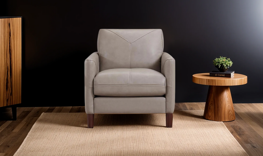 Yorkdale Leather Chair With Track Arms-Jennifer Furniture 