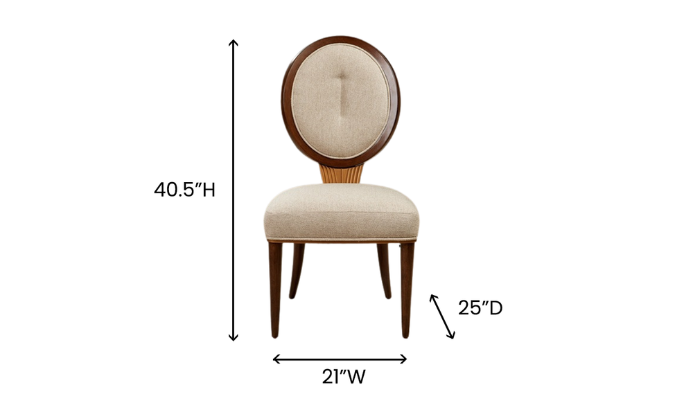 AICO Camellia Oval Tufted Back Upholstered Dining Side Chair