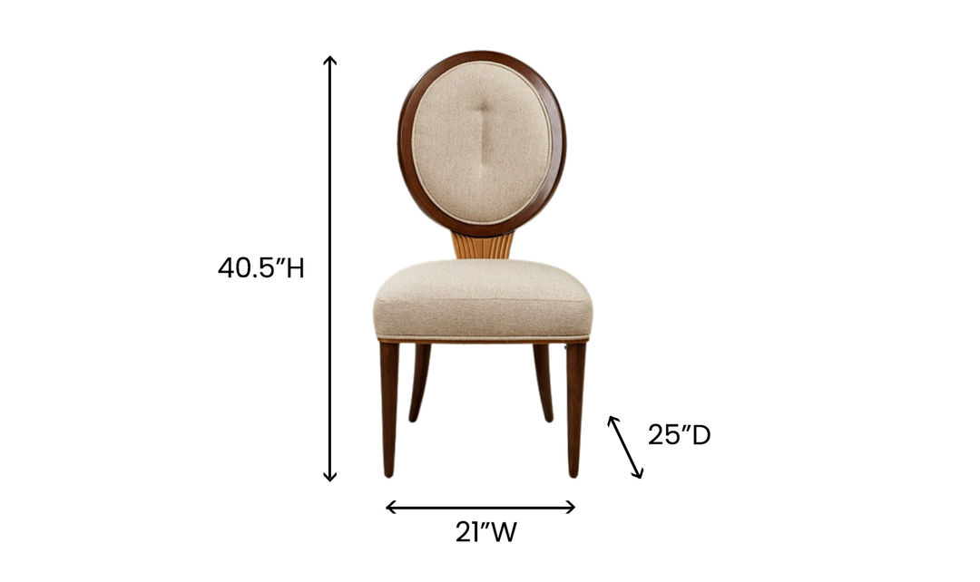 AICO Camellia Oval Tufted Back Upholstered Dining Side Chair