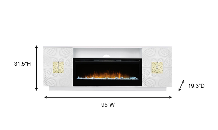 Smart Furniture Starburst TV Console with Electric Fireplace