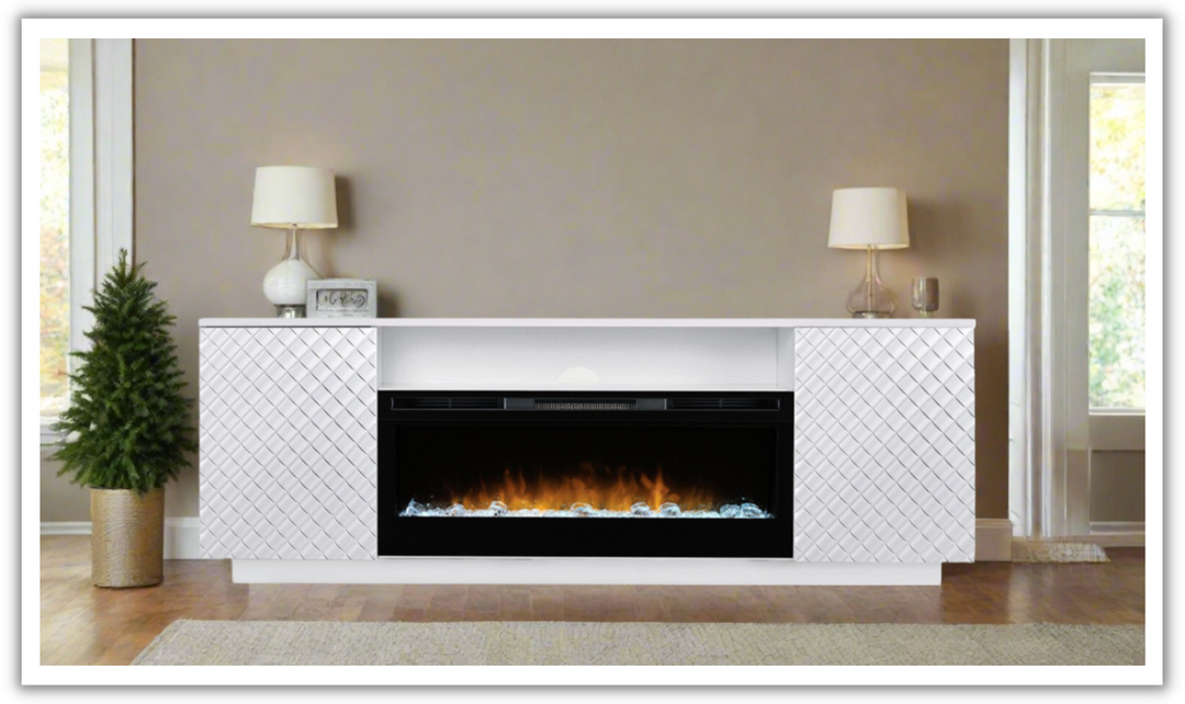 Smart Furniture Diamond Console with Fireplace Insert