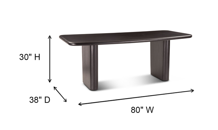 HTD Helsinki Rectangular Dining Table in Black Mango Wood