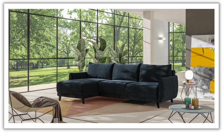 Luonto Dolphin Full XL Sleeper Sectional Sofa with Reversible Chaise-Jennifer Furniture