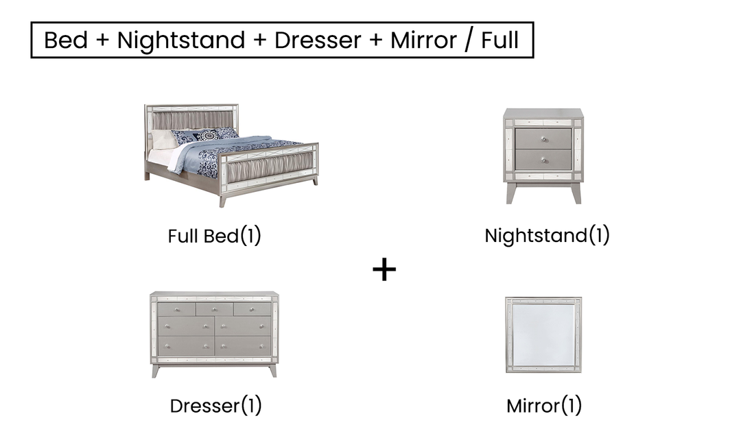 Leighton Metallic Bedroom Set