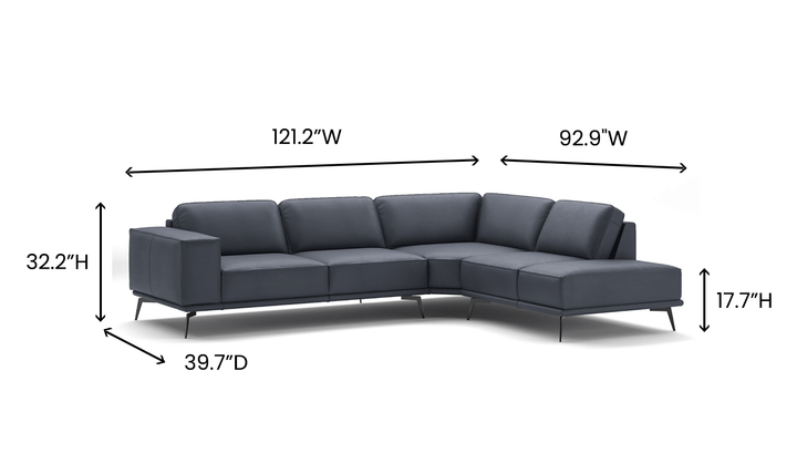 ESF Italia Manhattan Dark Gray L-shaped 5-seater Sectional Sofa