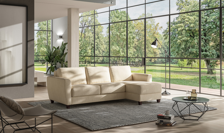 Luonto Harper L-shaped Fabric Sectional Sleeper Sofa-Jennifer Furniture