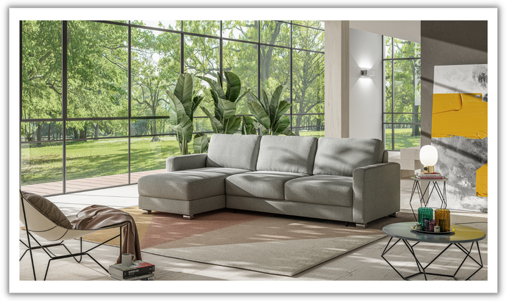 Luonto Hampton L-Shaped Fabric Sectional Sofa Sleeper with Reversible Chaise-Jennifer Furniture