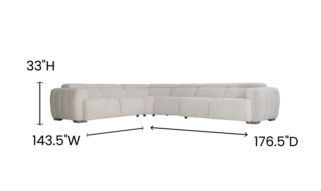 Bernhardt Aldo 4-Piece Power Motion Sectional in Light Gray