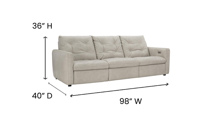 Bernhardt Kaya 3-Seater Leather Power Motion Sofa with USB Port