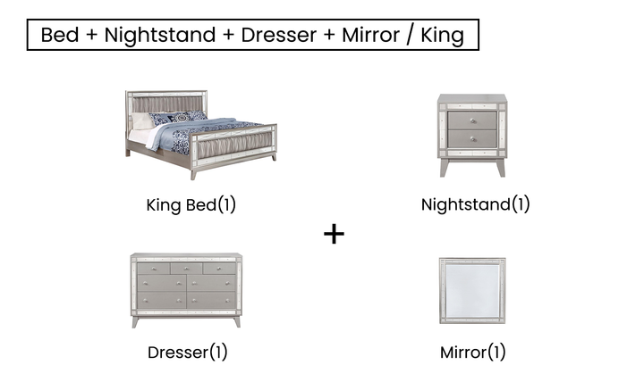 Leighton Metallic Bedroom Set