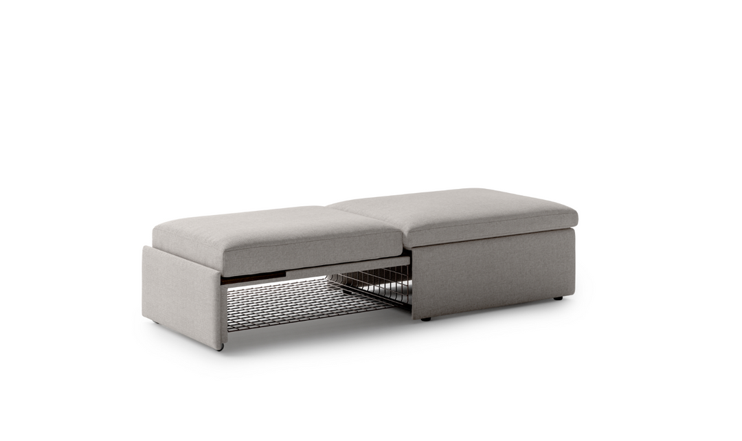 Luonto Otto Cot-Sized Fabric Sleeper Ottoman with Drawer Function